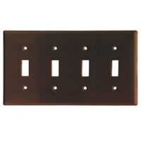 Switch Plate 4Gang/Brown