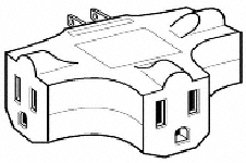 VINYL 3-WIRE GROUNDING ADAPTER