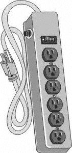 HEAVY DUTY 6 OUTLET METAL SURGE PROTECTOR